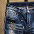 Elasticity Fit Slim Jeans Straight Pants Men's Ripped Jeans